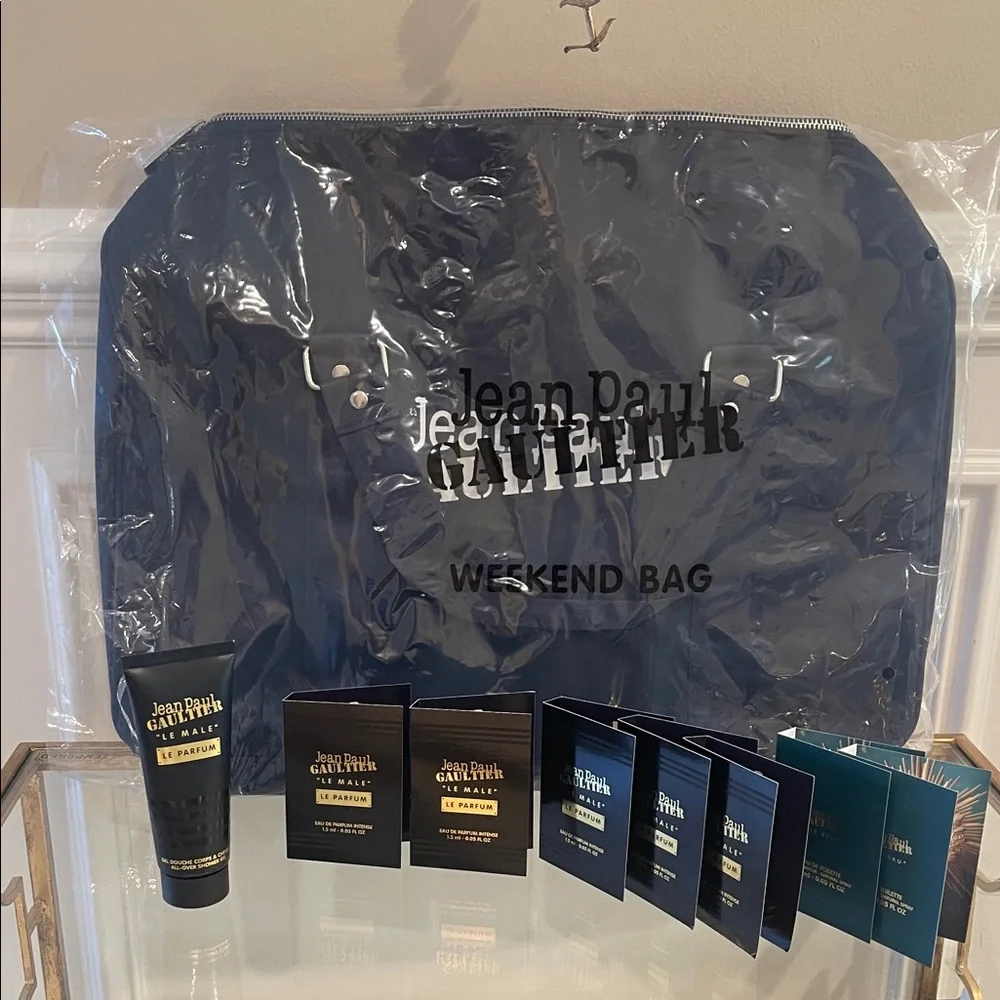 Jean Paul Gaultier Navy Weekend Bag And Body Set